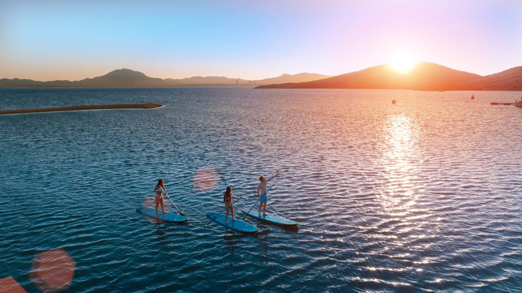 Paddle yoga atardecer