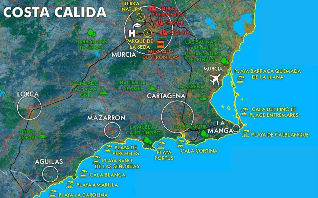 Mapa de la Costa Cálida