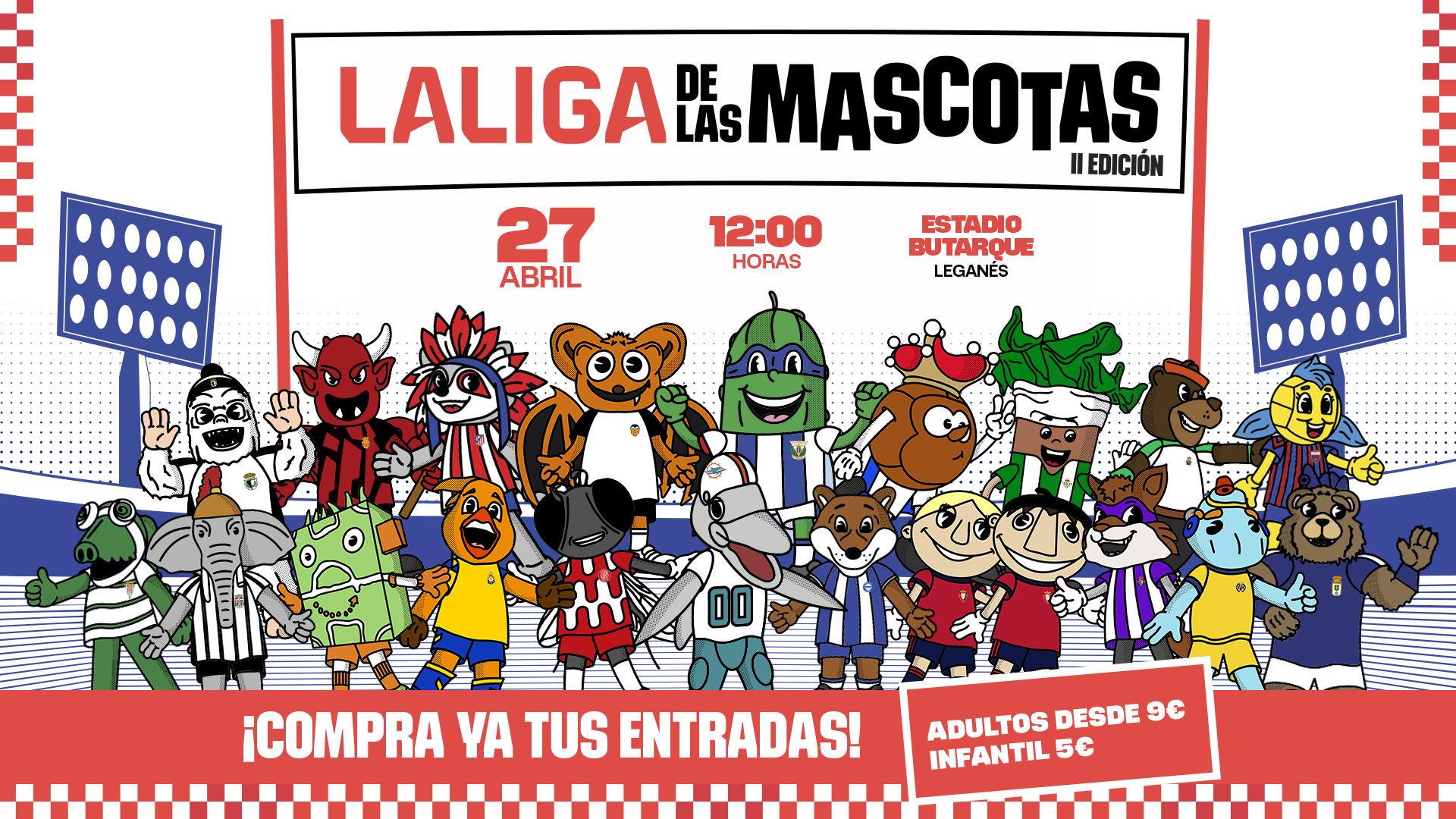 Butarque acoge la segunda edición de LALIGA de las Mascotas en el Estadio Ontime Butarque