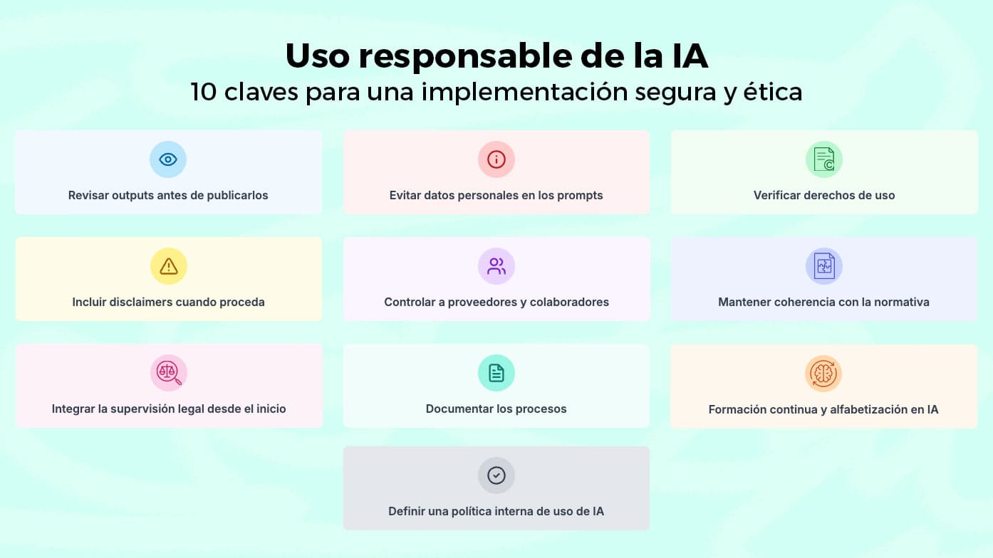 10 consejos para evitar riesgos legales con el uso de la IA