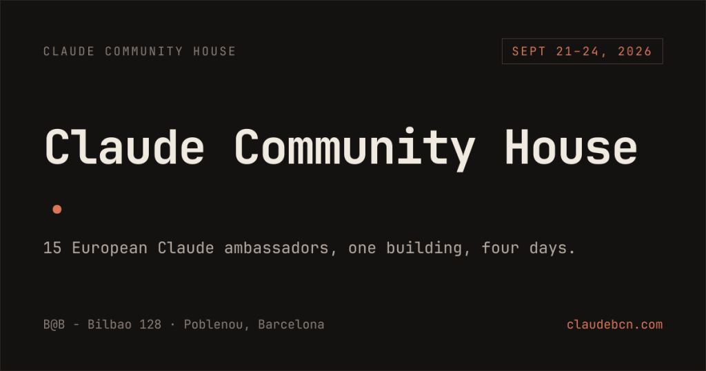 Claude Community House reúne en Barcelona casi 50 sesiones gratuitas sobre IA