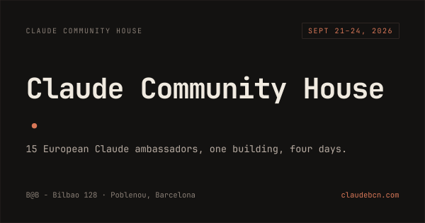 Claude Community House llega a Barcelona con sesiones gratuitas sobre IA