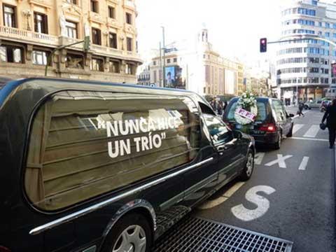 MTV sets up a funeral procession in Madrid