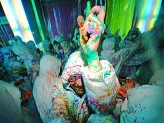 Colourful party to promote a new Swatch collection