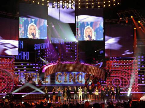 Imponentes audiovisuales en el aniversario de Telecinco