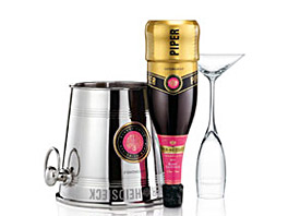 Upside-down version for the Rose Sauvage champagne by Piper Heidsieck