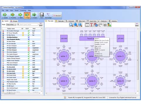 New version of software for table distribution in events