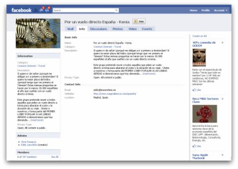 Kenya launches in Spain the first Web2.0 lobby on Facebook
