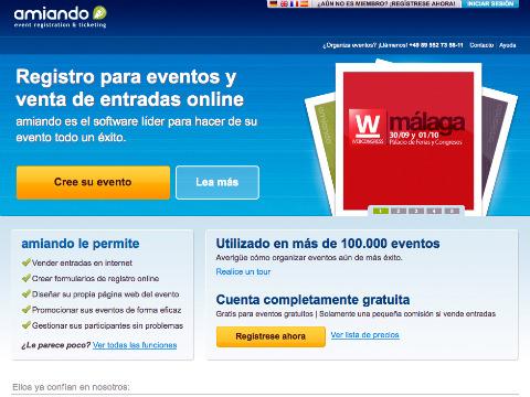 Nueva versión de amiando para la organización de eventos