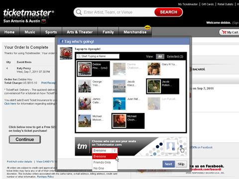 Ticketmaster se alía a Facebook y se hace social
